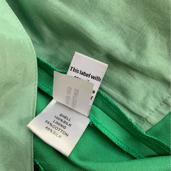 Diane Von Furstenberg Bermuda Shorts Kelly Green Silk - Vintage, Gisi Sz 8 - Picture 8 of 13